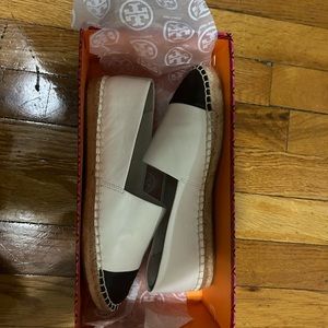 Tory Burch Signature Leather Color Block Espadrille Flat
